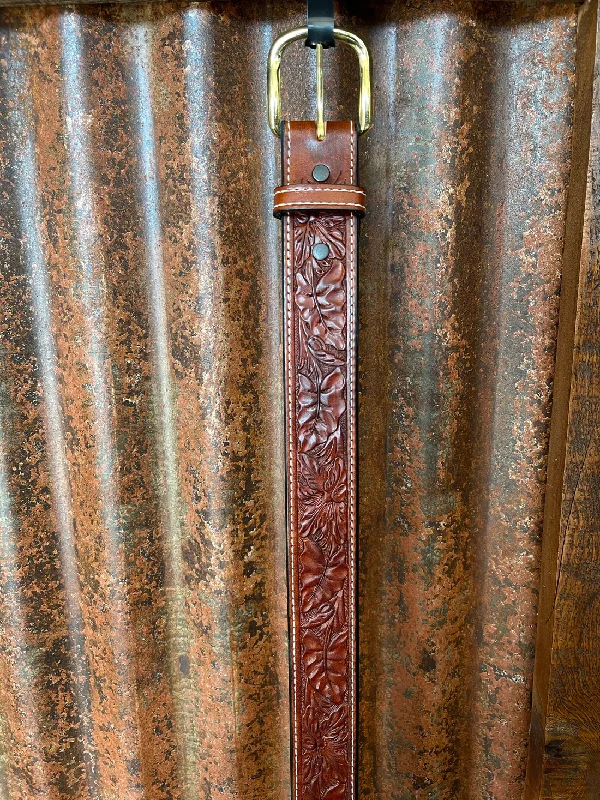 belt for high-waisted skirts with decorative buckle -Men's Visalia Stock Saddle Co. Western Belt #113TN