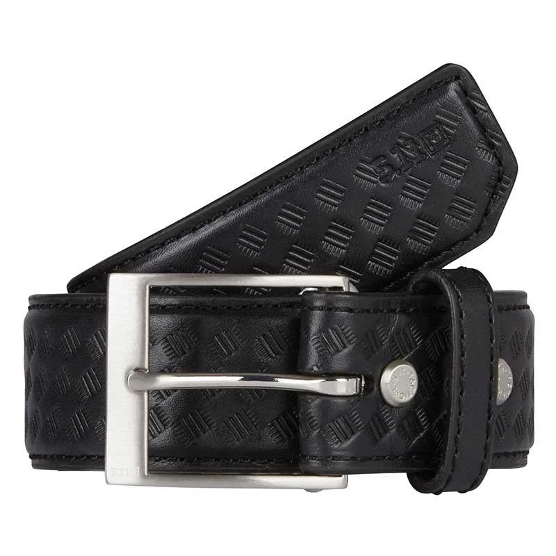 leather waist belt with smooth finish for skirts -5.11 Tactical 1.5" Basketweave Leather Belt