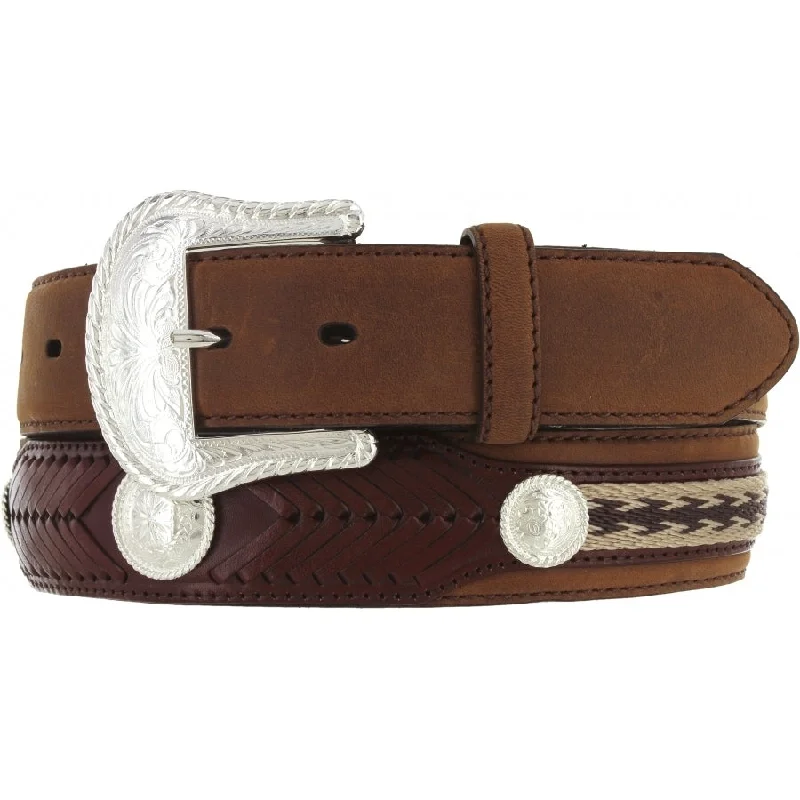 leather waist belt for casual skirts with wide buckle -Men's Tony Lama Duke Western Belt #7239L