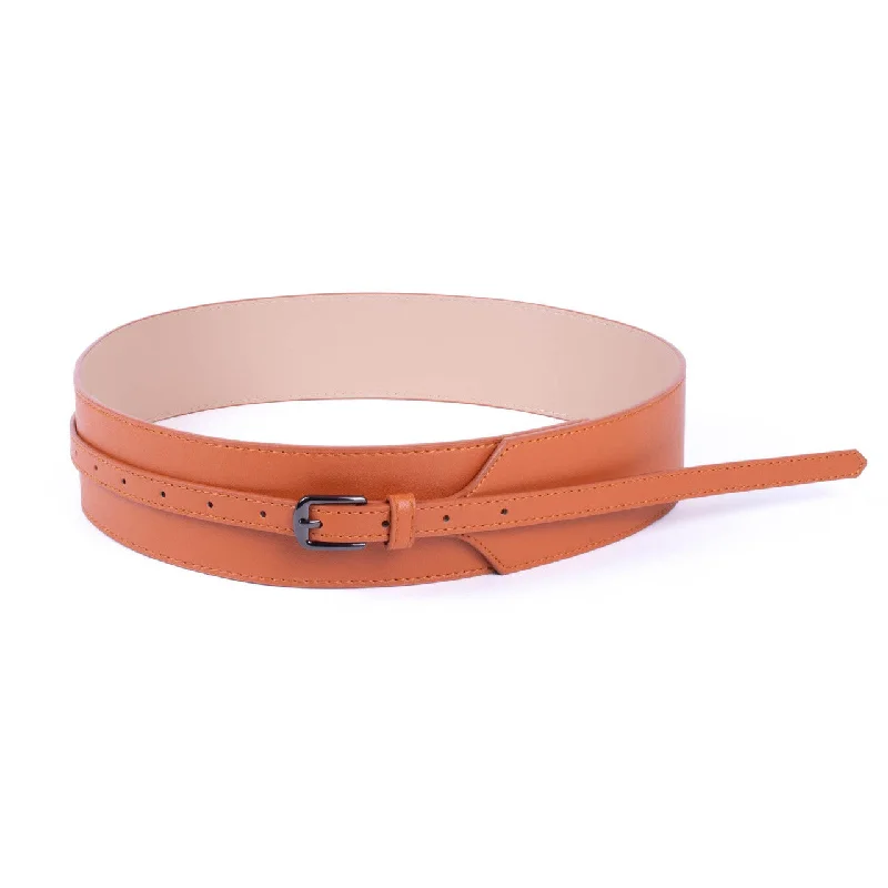 casual waist belt for women’s trousers with buckle -Adjustable Wide Buckle Belt