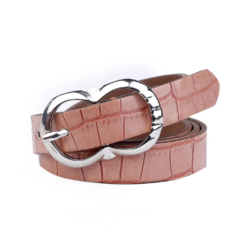 belt for casual skirts with modern finish -Bacca Bucci Women Leather Belts with Imported Nickle Free Buckle | Width : 20 MM | Croco Luster Belt