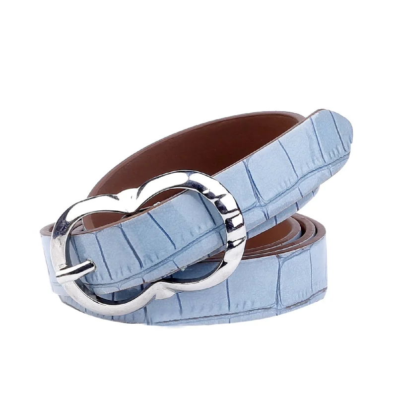 casual leather waist belt for chic office pants -Bacca Bucci Women Leather Belts with Imported Nickle Free Buckle | Width : 20 MM | Croco Luster Belt