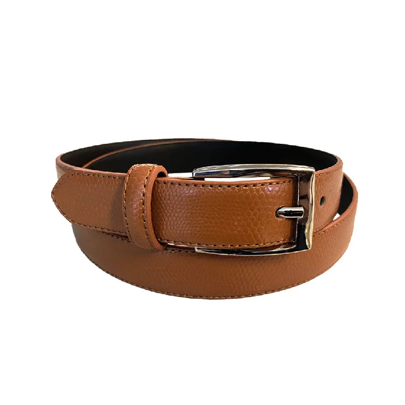 premium leather waist belt with silver clasp -BRIDGET - Women's Tan Genuine Leather Belt with Silver Pin Buckle