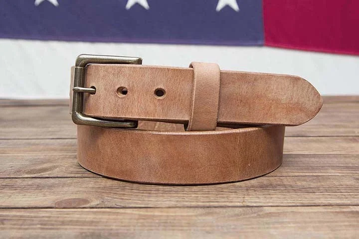 belt with metallic finish for casual jeans -1.5" | Big Hoss Leather Belt