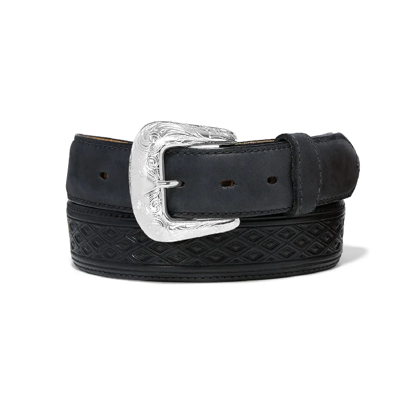 belt for jeans with square buckle design -Men's Justin Diamond Ridge Western Belt #C14183