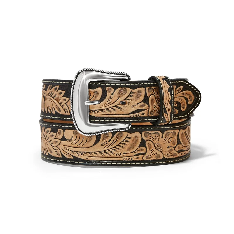 belt with metal finish for formal pants -Men's Justin Saddlers Choice Western Belt #C14193