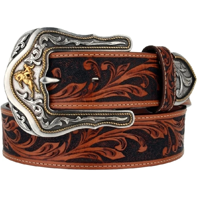 belt for high-waisted jeans with statement buckle -Men's Brighton Western Belt #C41514