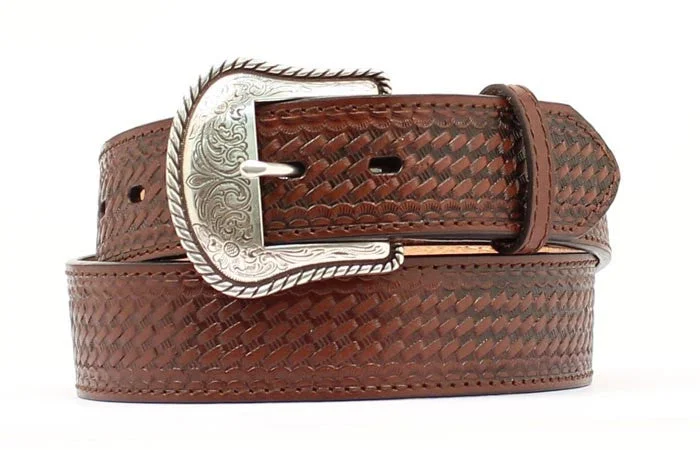 leather waist belt with statement buckle for jeans -Men's Nocona Western Belt #N1010602X