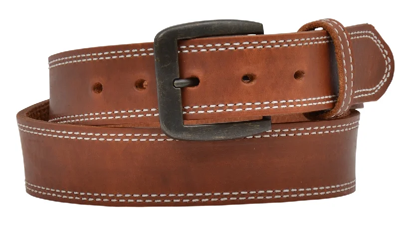 casual leather belt with simple design for jeans -Men's 3D Western Belt #D1137