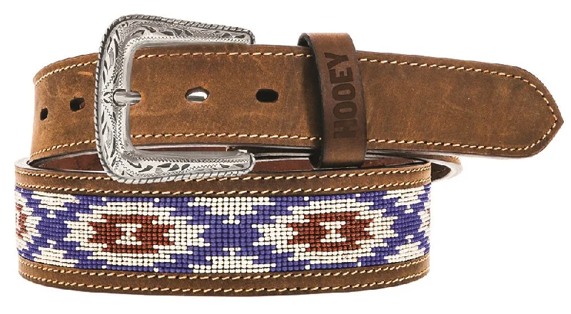 slim waist belt with unique buckle for skirts -Men's Hooey Ware Western Belt #HMBLT059