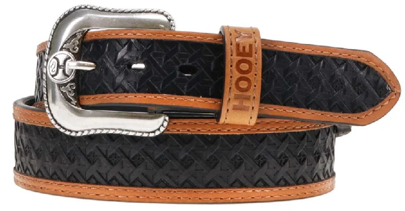 belt for casual skirts with soft leather finish -Men's Hooey Hands Up Western Belt #HMBLT064