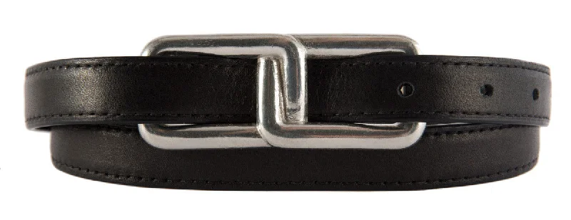 stylish leather belt with large buckle for jeans -Interloop Belt