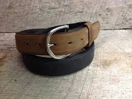 casual waist belt for women’s work trousers -JUSTIN MEN'S BROWN/BLACK BELT/53700/ X5400