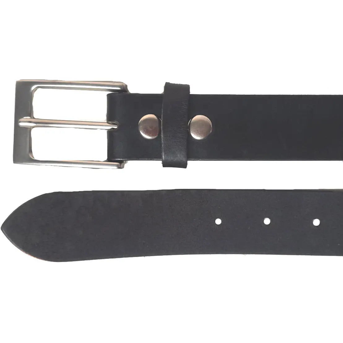 leather waist belt for casual skirts with braided finish -Men's Black Leather Belt 35mm