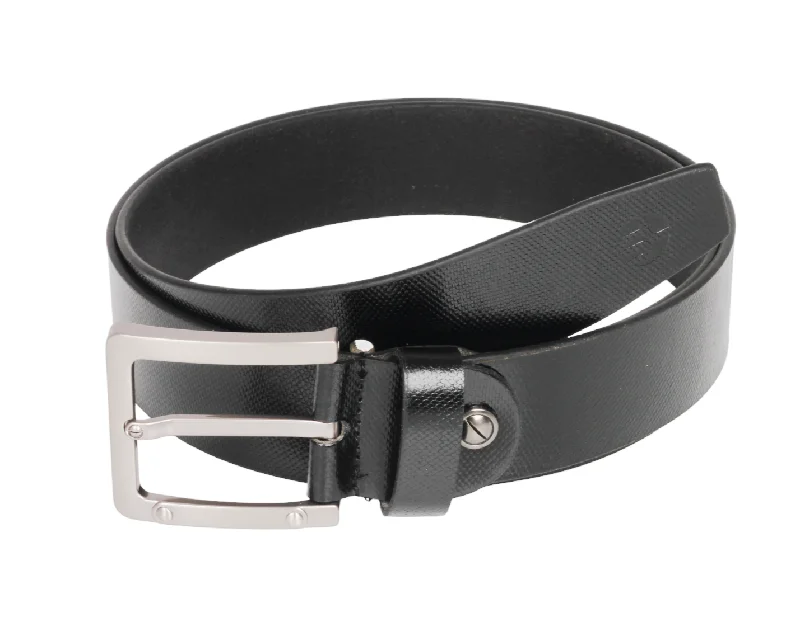 wide leather waist belt for casual pants -Mens Formal leather Belt 54757 (BLACK)