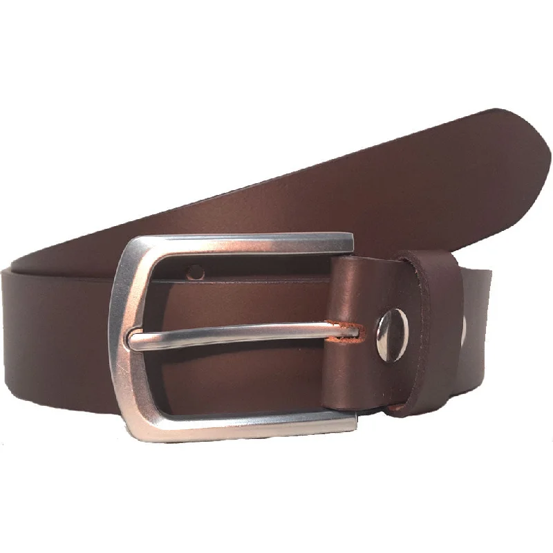 leather waist belt for formal office pants -Men's Genuine Leather Plain Belt