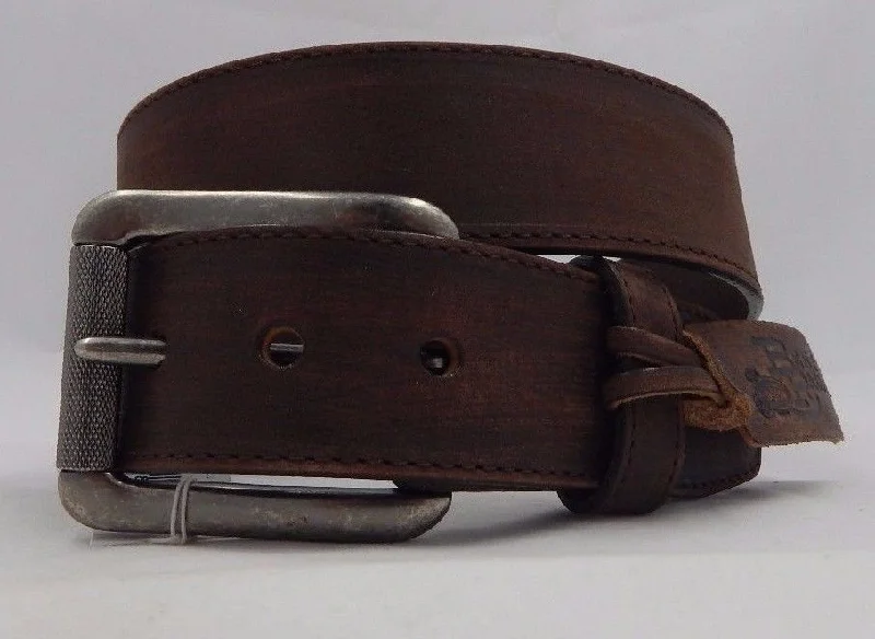 belt with wide metal buckle for business casual wear -Justin Men's Brown Bomber Leather Belt/C11745