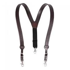 belt with wide buckle for office trousers -MEN'S LEATHER BASKET STAMPED SUSPENDERS/N8512444/N8512402/N8512401/N8512448