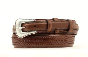 stylish leather belt with large buckle for jeans -Men's Nocona Leather Belt #N2476802