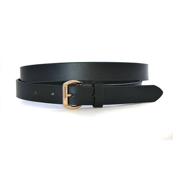 wide waist belt for casual skirts with floral design -MYRA - Womens Black Genuine Leather Belt