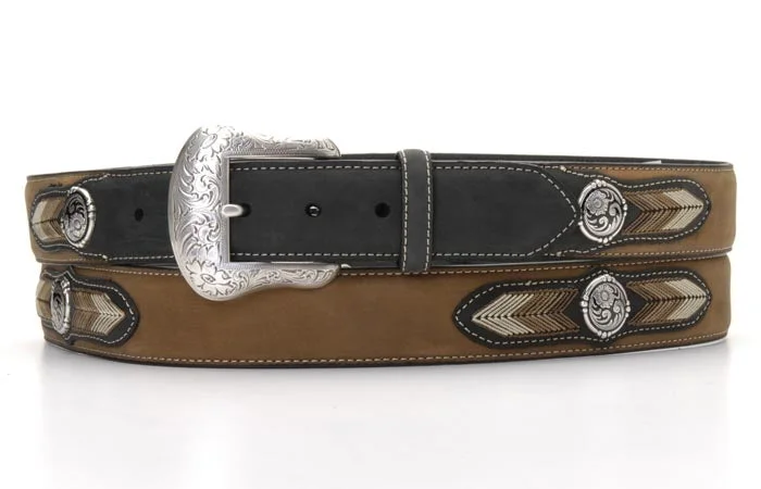 leather waist belt with smooth finish for skirts -Men's Nocona Western Belt #N2441601