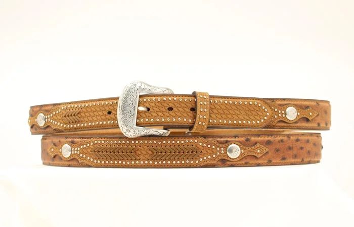 belt with geometric buckle for casual trousers -Men's Nocona Western Belt #N2491844