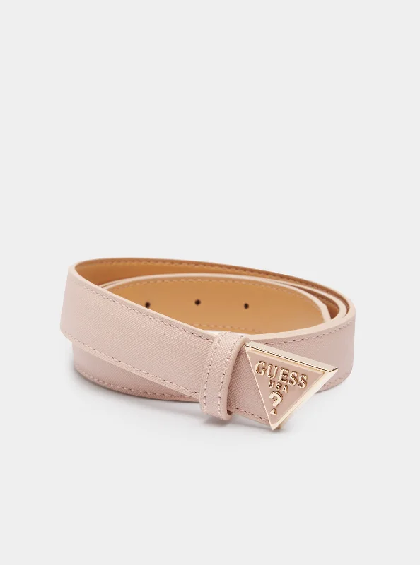 casual leather belt with large buckle for work trousers -Nude Triangle Logo Belt