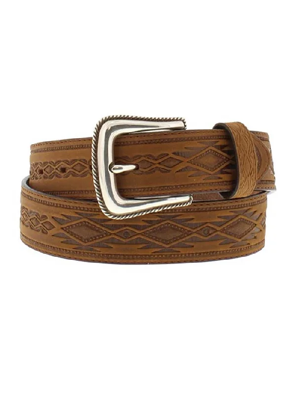 stylish leather waist belt with minimalist design -Tony Lama Men's Navajo Blanket Belt/1369L