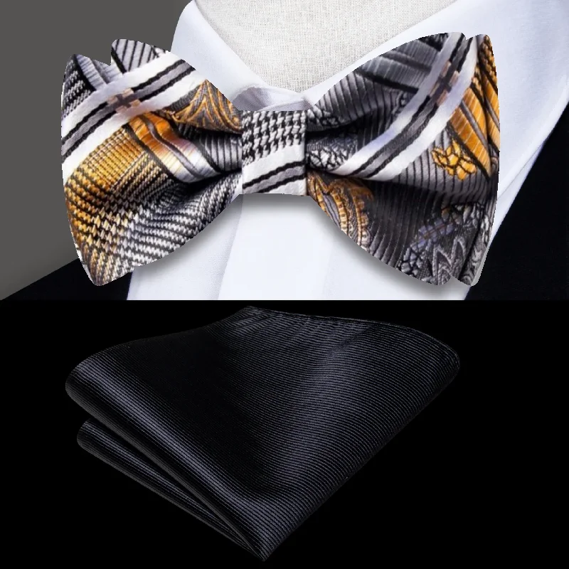 luxurious silk bow ties for weddings-Crest Paisley Bow Tie