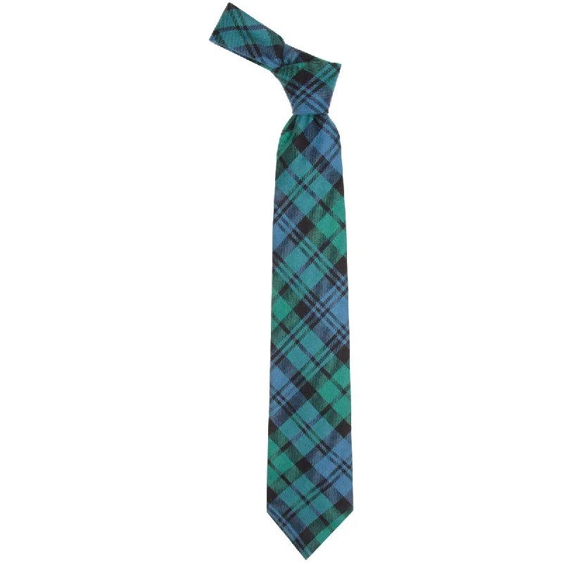 classic silk necktie colors for wedding events-Black Watch Ancient Tartan Tie