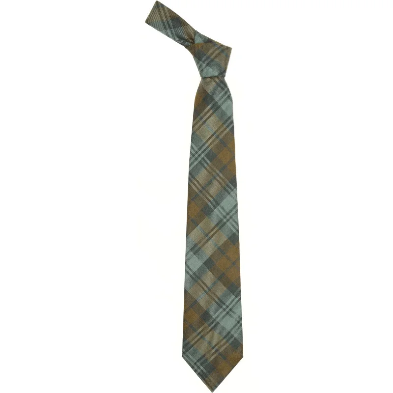 unique silk necktie combinations for office wear-Black Watch Weathered Tartan Tie