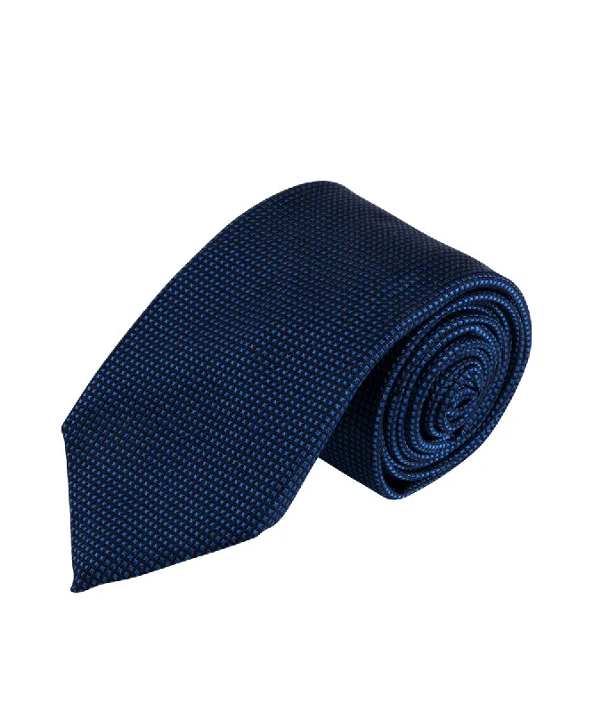 unique silk wedding necktie options for men-Blue Textured Solid Tie (Long)