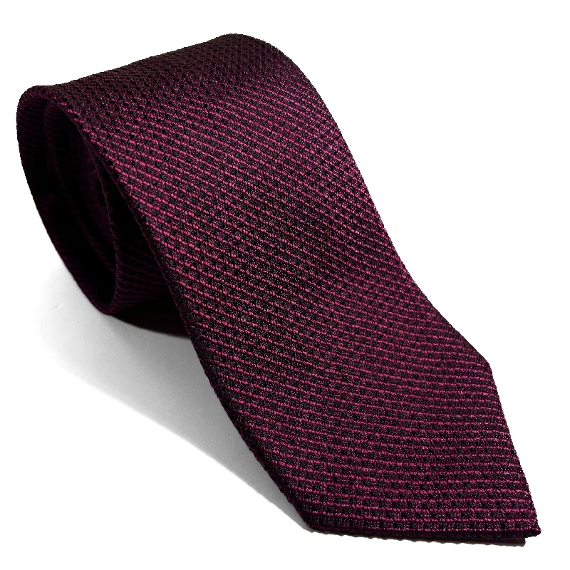 silk bow tie options for office wear-Bordeaux Streaked Silk Grenadine Tie (English Weave)