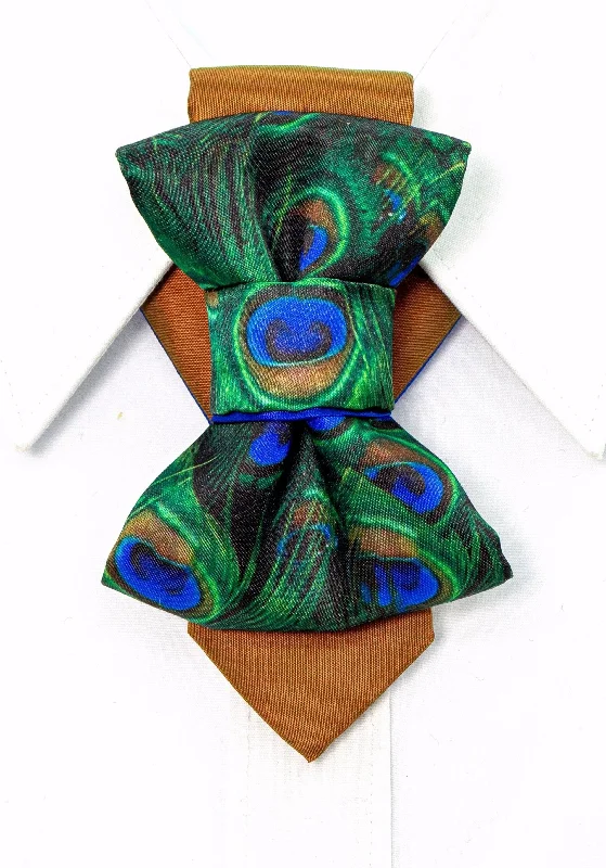 high-quality silk necktie designs for business meetings-BOW TIE "PEACOCK"