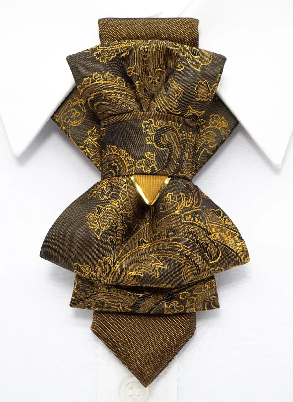 slim silk necktie styles for business wear-BOW TIE "OLIVE"