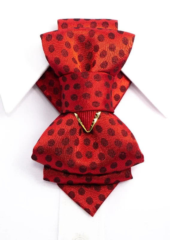 premium silk necktie sets for office wear-BOW TIE "RED CHAMPAGNE" FOR WOMEN