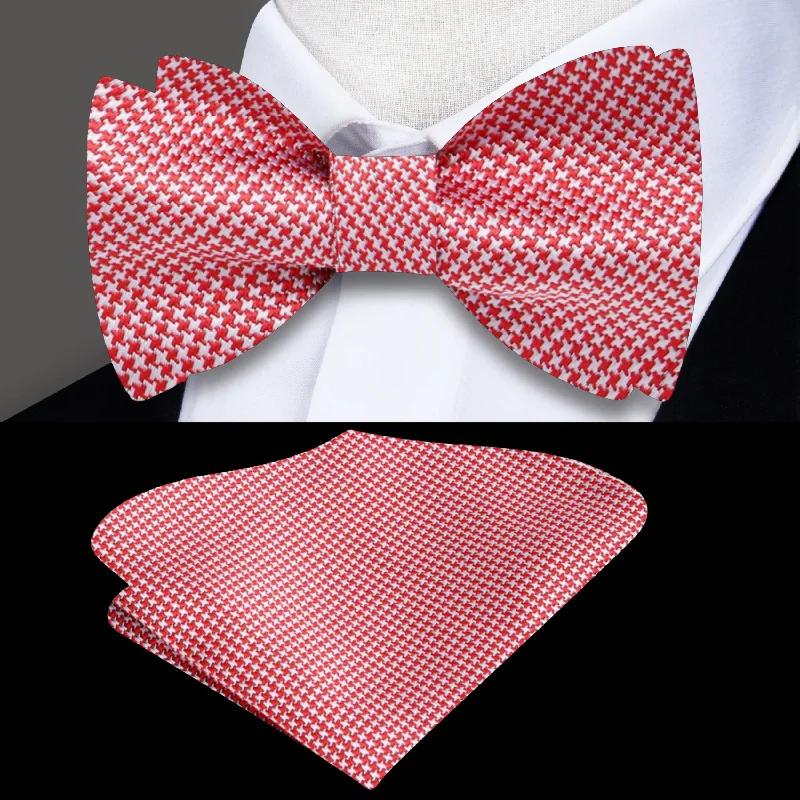 luxurious silk necktie designs for business wear-Xerxes Hounds Tooth Self-Tie Bow Tie