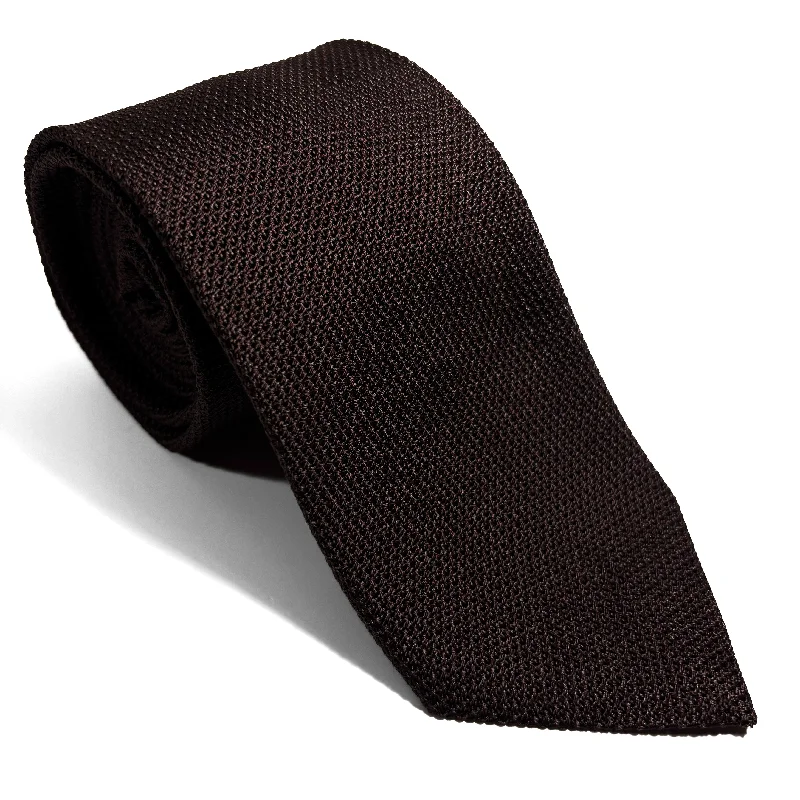 stylish silk necktie sets for corporate wear-Brown Silk Grenadine Tie (Garza Fina)