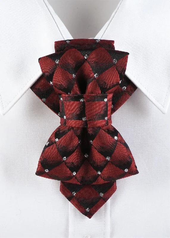 premium silk necktie combinations for business events-BURGUNDY BOW TIE "BURGUNDY DIAMOND"