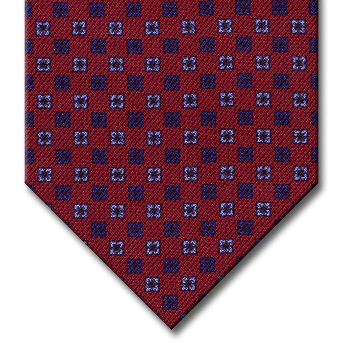 stylish silk necktie ideas for office wear-Burgundy with Navy and Light Blue Floral Pattern Tie