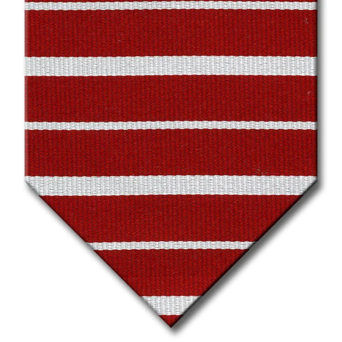 slim silk necktie designs for office wear-Burgundy with Silver Stripe Tie