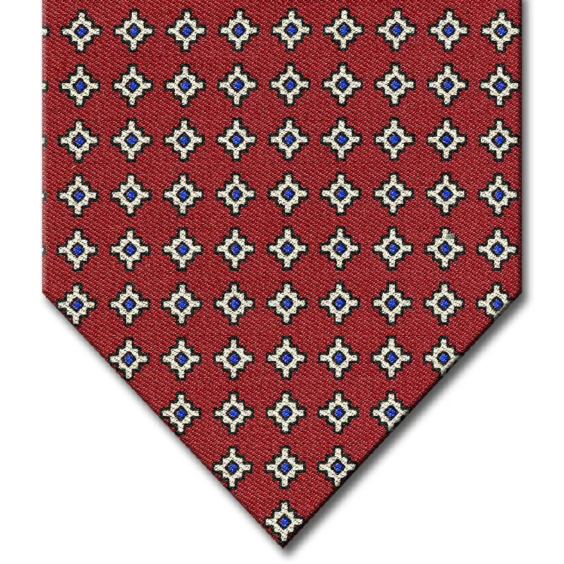 premium silk necktie combinations for business events-Burgundy with Tan Geometric Pattern Tie