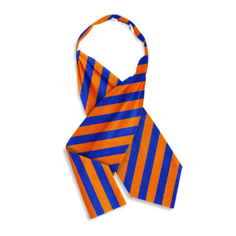 premium silk bow ties for corporate events-Collegiate Blue and Orange - Cravats