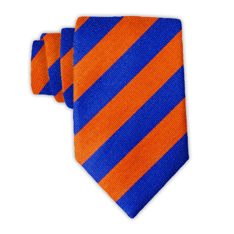 classic silk wedding necktie combinations for men-Collegiate Blue and Orange - Neckties