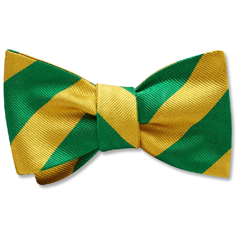 unique office silk necktie ideas for men-Collegiate Green and Gold - bow ties