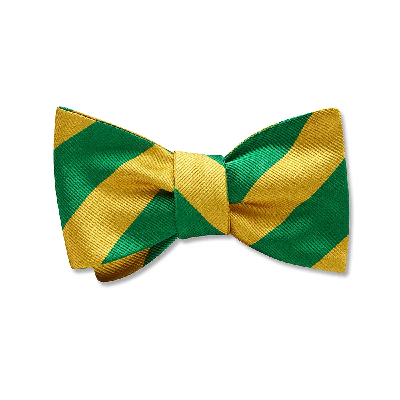 luxury silk necktie combinations for business wear-Collegiate Green and Gold - Kids' Bow Ties