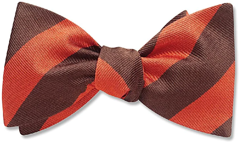 designer silk wedding necktie styles-Collegiate Orange And Brown - bow ties