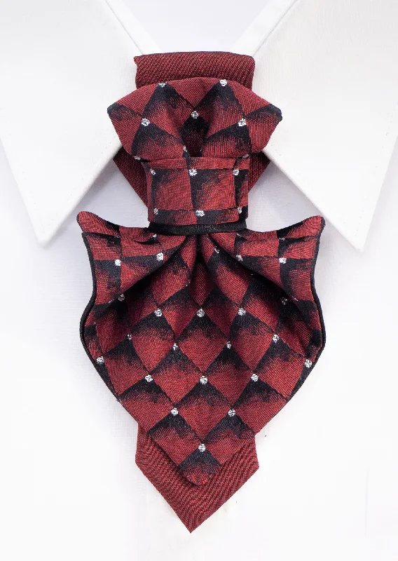 vibrant silk necktie colors for wedding celebrations-ELEGANT WOMEN' BOW TIE "BURGUNDY DIAMOND"