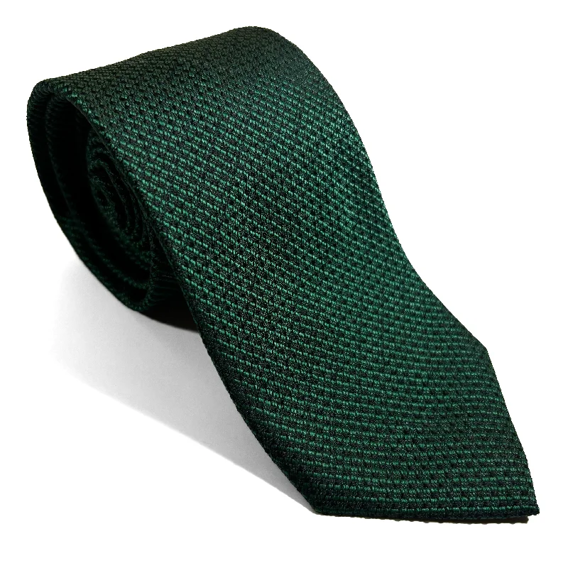 stylish silk ties for corporate meetings-Emerald Green Streaked Silk Grenadine Tie (English Weave)