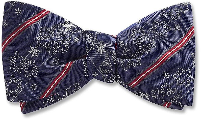 trendy silk bow ties for office wear-Falling Snow - bow ties